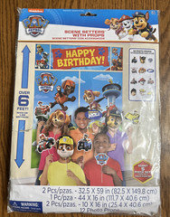 Paw Patrol Scene Setters With Props. Happy Birthday Party Decoration Poster Mask