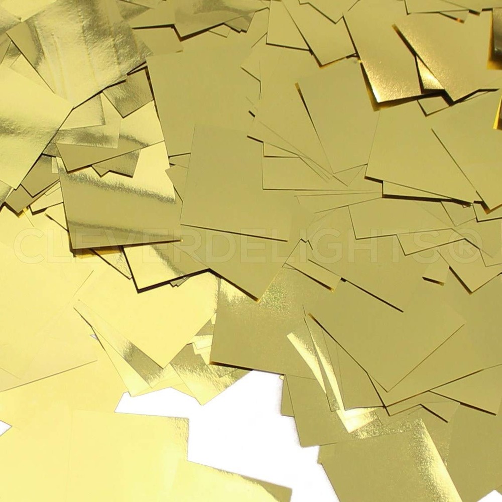 10oz Bulk 1 Inch Square Confetti Metallic Gold Premium Large Shiny Foil