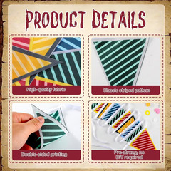 32 Ft Wizard Party Decorations Magical Triangle Flags Wizard Banners Magic Fabri