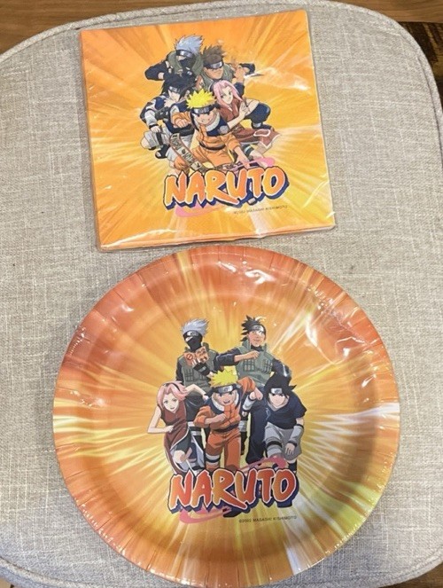 Naruto birthday party supplies decorations 8 Lg Plates And 16 Napkins – New
