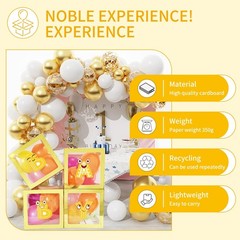 Onteftshop Baby Boxes Letters Party Decorations Transparent Gold 4pcs