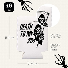 Death to My 20S Decorations Can Coolers – Set of 12, Black and White 30Th Birthd