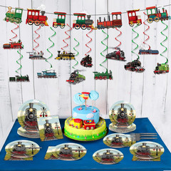 Party Greeting 109Pcs Train Birthday Party Supplies Includes Steam Train Party P