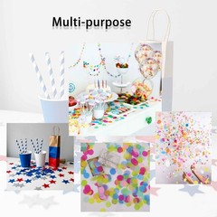 200 PCS 1.2 Inch Blue Red Silver Star Confetti Patriotic Party Decoration