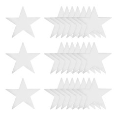 48 Pcs Silver Stars Cutouts, 6 Inch Double Printed Paper Stars Cutout