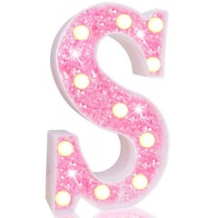 Led Marquee Letter Lights Pink Glitter Light Up Letters Alphabet Sign Battery Po