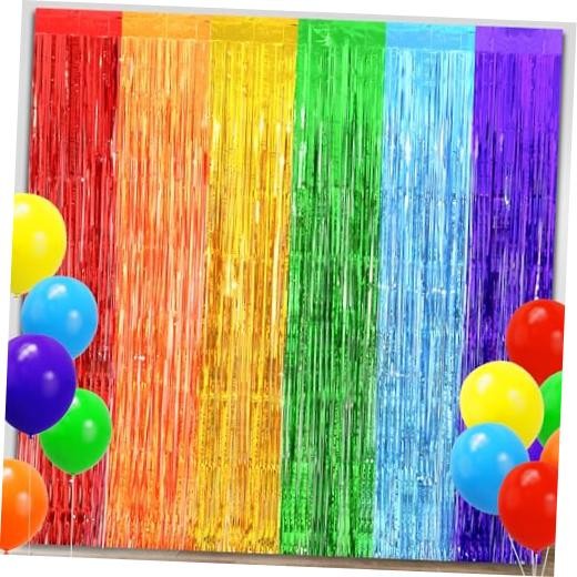 Rainbow Party Decorations, Thicken 2 Pack 3.2 x 8.2 FT Pride 6.6 x 8.2 FT