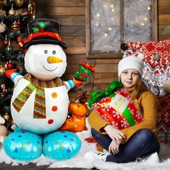 Christmas Mylar Balloons, Giant Large 16 Pcs Christmas Santa Claus Snowman Tr…