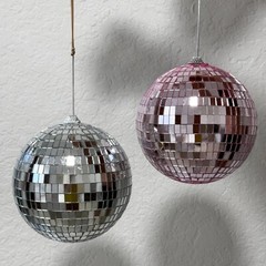 Disco Ball 6» Silver or Pink Mirror Hanging Party Wedding Home Decor Ball Gift