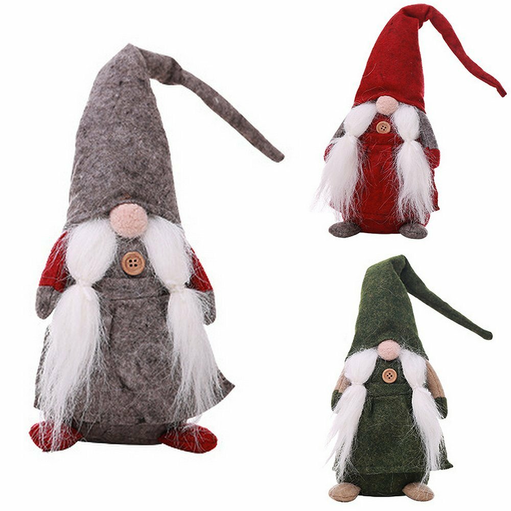 3PCS Christmas Santa Faceless Doll Plush Ornament Xmas Home Party Décor Kids Toy