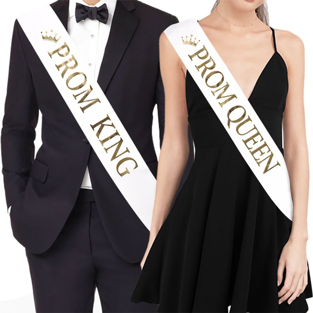 «Prom King» and «Prom Queen» Sashes – Graduation Party School Party Accessori…