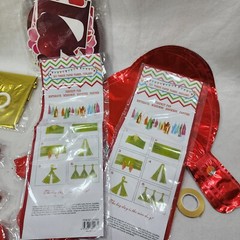 Valentines Day Balloons Tassel Garland Banner Party Supplies Decorations Set,Red