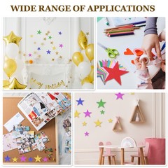120 Pcs 6 Inch Double Printed Glitter Star Cutouts, Black