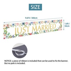 Just Married Banner Backdrop Decorations Wedding Engagement Party Photo Booth Pr