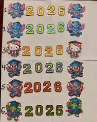 Lei Number Set Cutouts, Lei Toppers, Class Of 2026, Customizable Characters