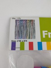 Fun Express Rainbow Metallic Foil Fringe Curtain Backdrop 36×96 New