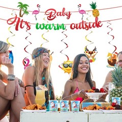 2 Pcs Summer Christmas Banner Baby It’s Warm Outside Banner Decorations Party…