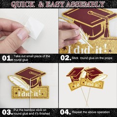 Graduation Party Decorations Maroon Gold 2025/burgundy Gold Graduation Table Dec