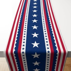 Multi-Functional Patriotic Stars Table Runner for 4th of July Celebrations
