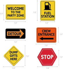 Construction Party Decorations – 12 PCS Construction Birthday Party Supplies For