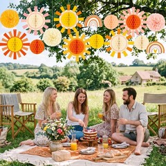 15PCS Sunshine Party Decorations Honeycomb Kit
