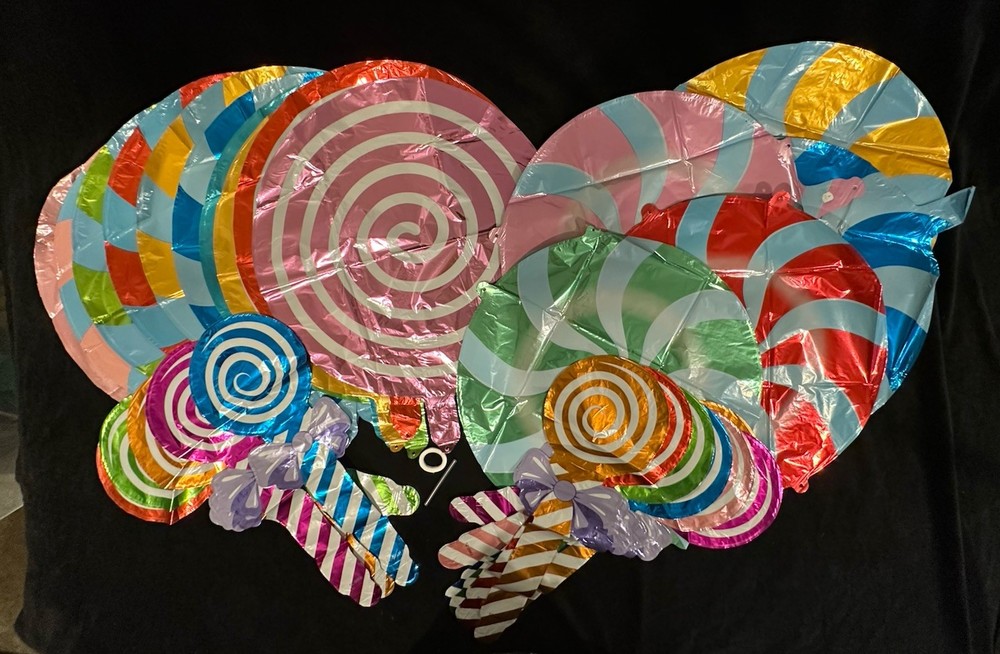 Sweet Candy Balloon Swirl Lollipop Mylar Foil Balloons Large Lot Of 35 17″