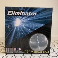 Eliminator 12-inch Disco Mirror Ball with Hanging & Motor Ring DJ Club Lighting