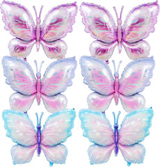 6 Pieces 39 Inches Butterfly Balloons – Large Gradient Butterflies Foil Mylar…