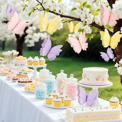 Butterfly Party Decorations Hanging Butterfly Decorations 6Pcs Crepe Paper Ga…