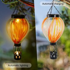 Solar Powered Hot Air for balloon Lantern with Glass and Metal Construction