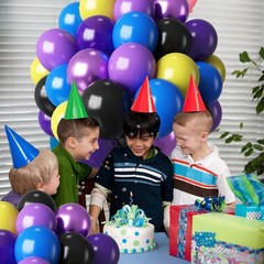 HILAVO 60 Pcs Metallic Purple Royal Blue Yellow Black Balloons Party Decor