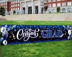 Graduation Banner 2025 Graduation Party Supply Yard Sign Blue Graduation Banner