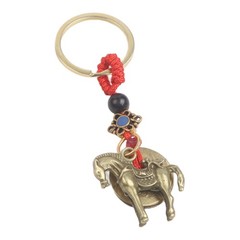 Feng Shui Charm Brass Horse Keychain Feng Shui Figure Metal Alloy Finish