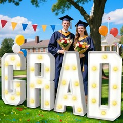 3FT Light Up Graduation Marquee Letters – DIY Foam Board Sign Kit for Class of 2