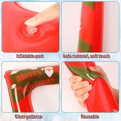 Christmas Photo Booth Props 53 PCS Set – Large Frame 30×25.6 in, Pose Sign Pi…