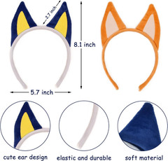 4 Pieces Dog Ears And Tail Set-Dog Headband Costume Accessory for Halloween Chri