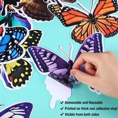 Frienda 40 Pieces Large Size Butterfly Window Clings Anti-Collision Assorted