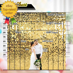 Square Light Gold Sequin Wall Panels Shimmer Wall Birthday Party Backdrop