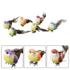 6* Xmas Tree Decor Perched Fake Feather Birds Garden Decoration Ornament New