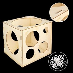 Collapsible Wood Balloon Sizer Box – 2-10 Inch Measurement Tool for Decorations