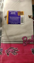 Vintage 1994 Barbie Paper Table Cover Sunglasses High Heels Pink Party Express