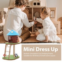 Mini Cat Climbing Frame Ornaments Doll House Accessories Tower Model