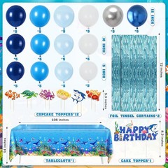 Vibrant Ocean-Themed Birthday Party Supplies – 98Pcs for Memorable Celebrations