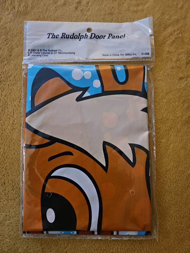 Rudolph Christmas Door Panel Poster NOS Vintage 2001