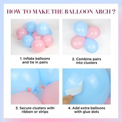 137pc Gender Reveal Balloon Arch Kit, Pink Blue Balloons, Decor for Baby Gen…