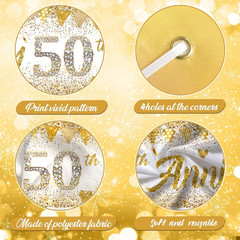 50Th Anniversary Decorations Kit – Large Happy 50Th Anniversary Banner with 18 B