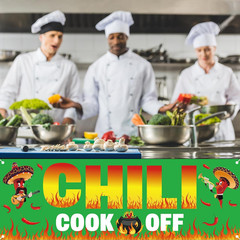 Chili Cook Off Decorations Banner 71 x 24 Inches Green Hot Pepper Contest Banner