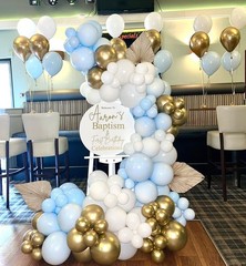Blue and White Gold Balloons,100 pcs Blue White Gold Balloon Garland Arch Kit…