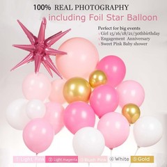 Pink Gold Balloon garland kit 135Pcs Pastel Pink and Gold white bal… Fast Ship