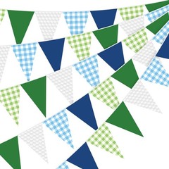 49.21 ft 60 Pieces Golf Party Pennant Banner Flags Decor Gingham String Trian…